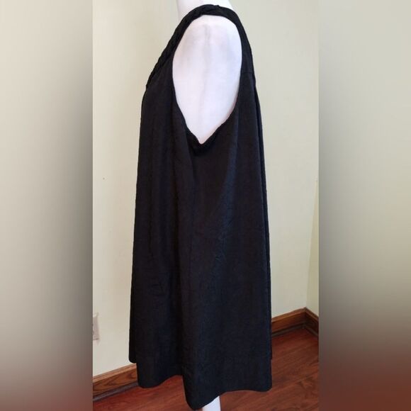 🌸 LANE Bryant Black LBD Sleeveless Knotted scoop Neck Sheath Dress Pockets 22 - Picture 4 of 12